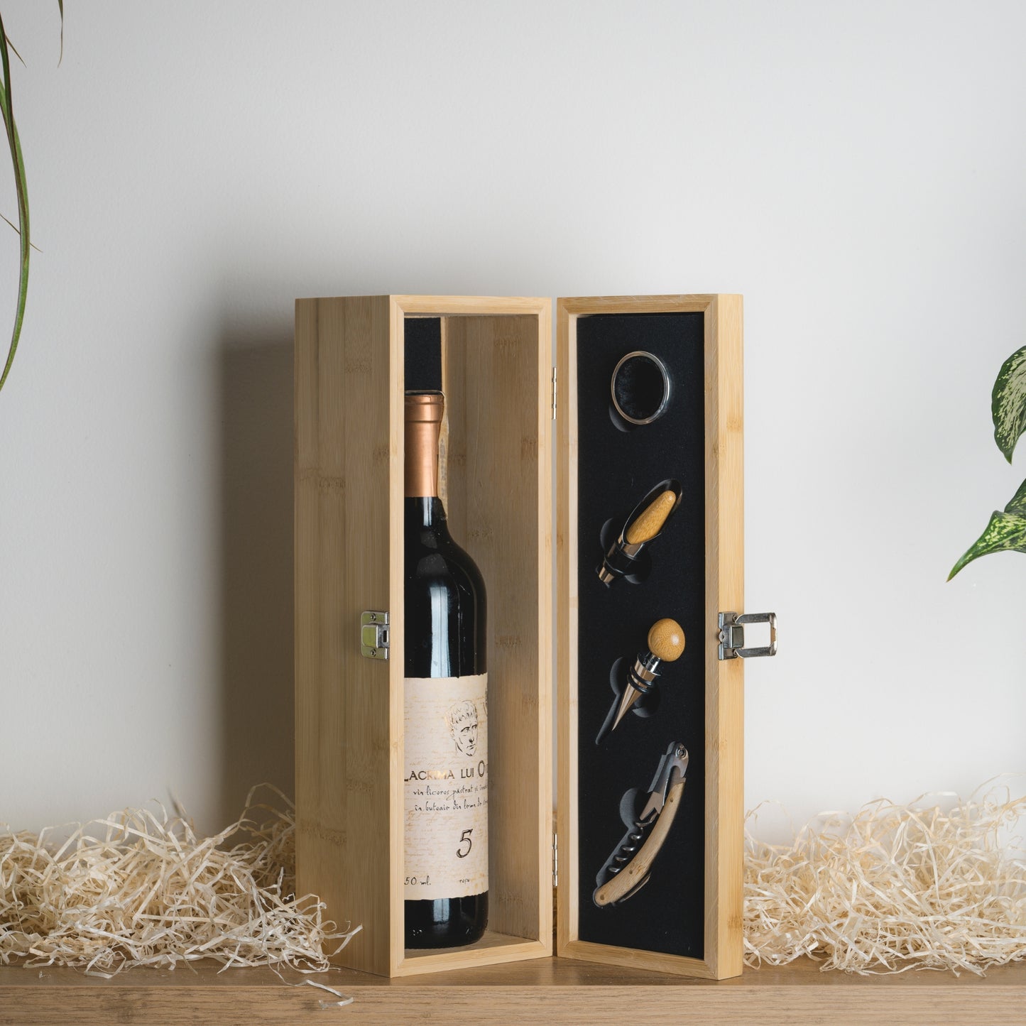 Personalized Wooden Wine Box With Wine Set