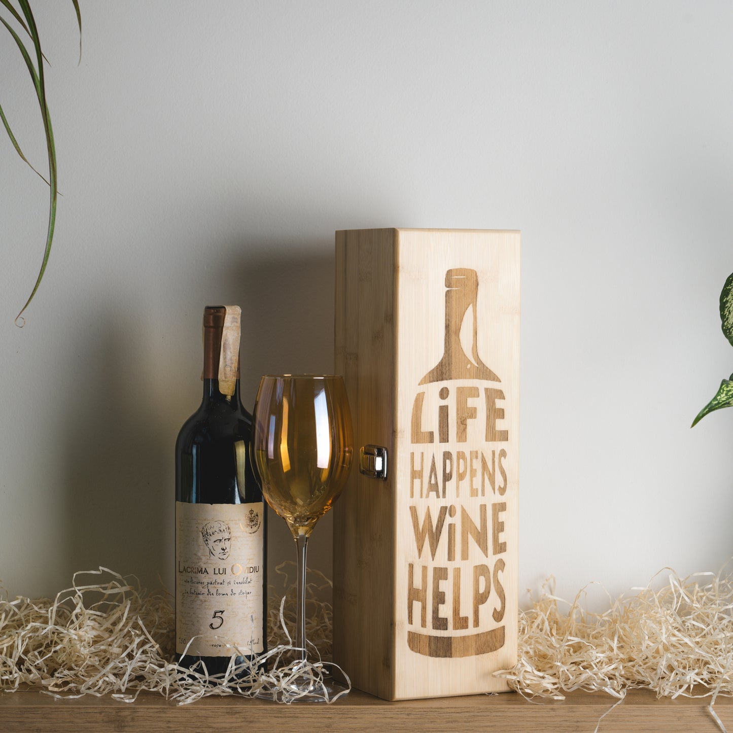 Personalized Wooden Wine Box With Wine Set