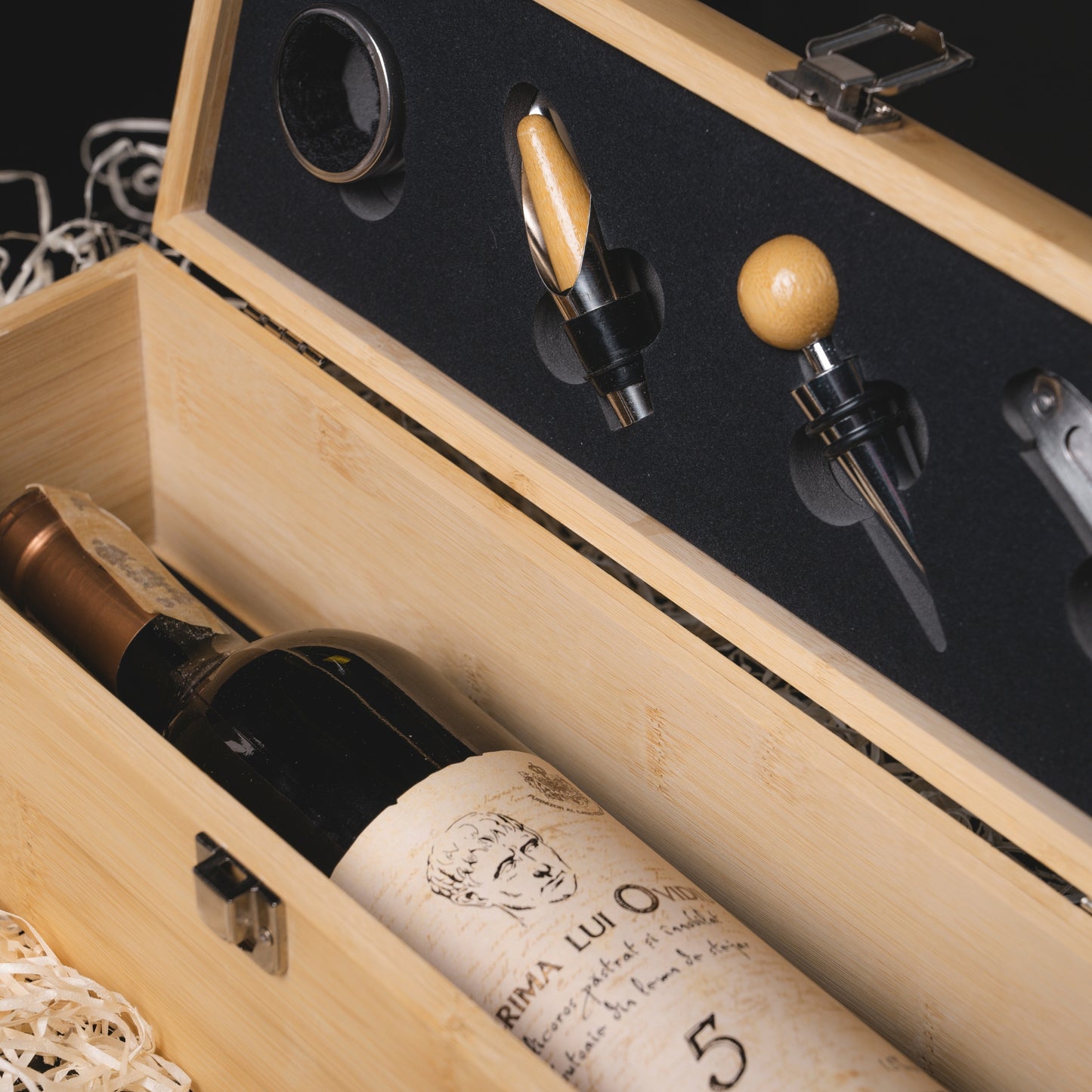 Personalized Wooden Wine Box With Wine Set