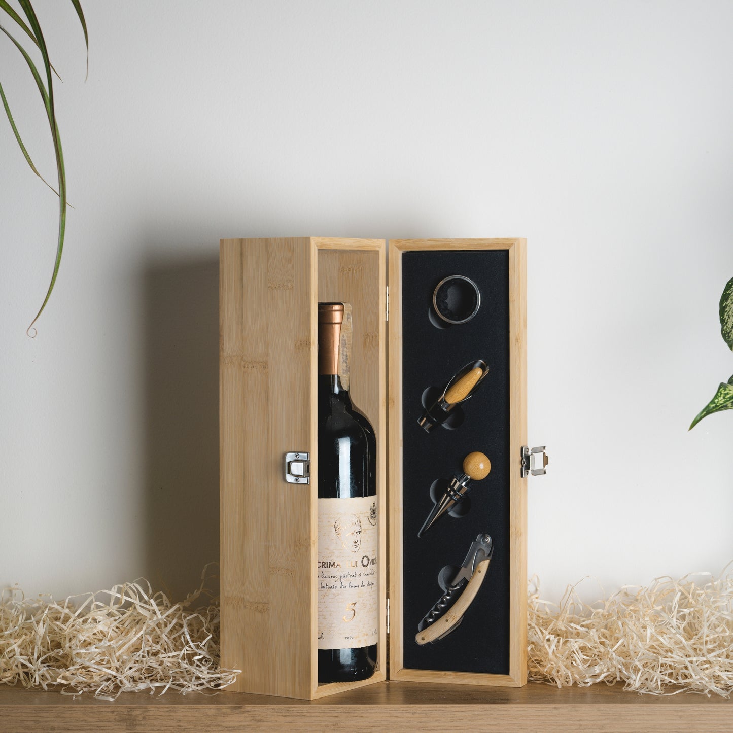 Personalized Wooden Wine Box With Wine Set