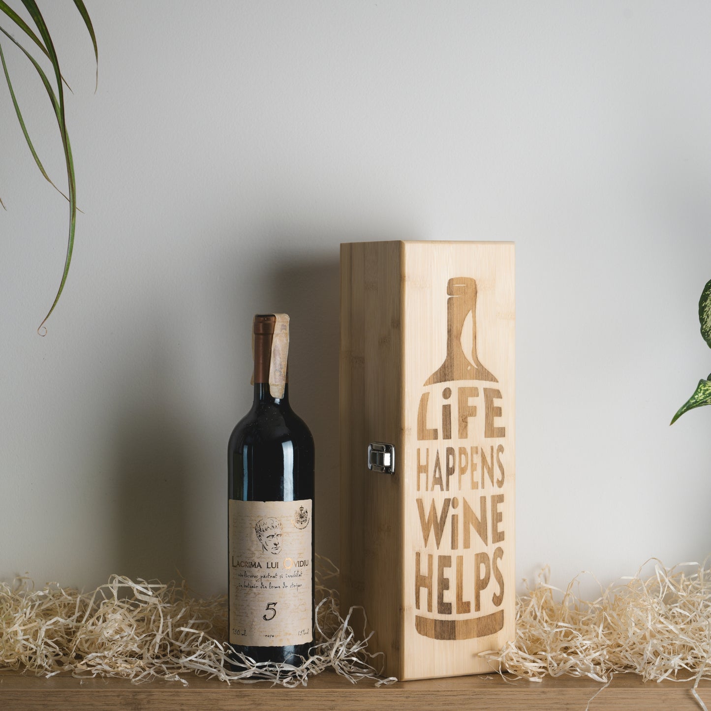 Personalized Wooden Wine Box With Wine Set