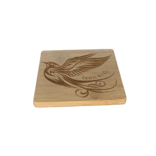 Laser Engraved Personalized Bamboo Wooden Coasters