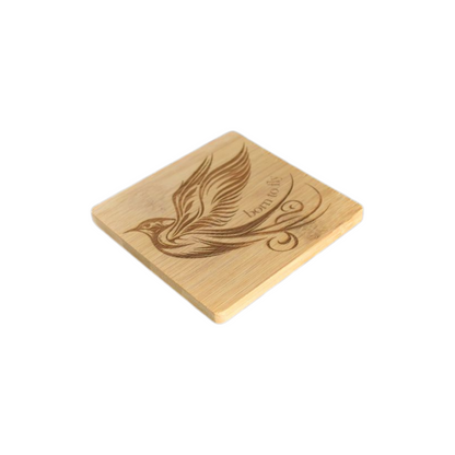 Laser Engraved Personalized Bamboo Wooden Coasters