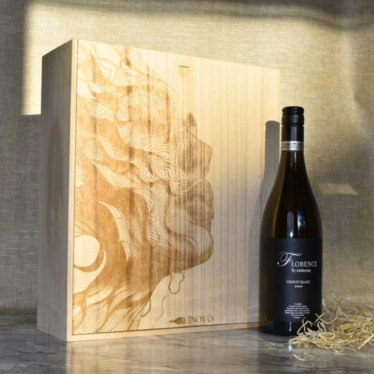 Laser Engraved Personalized Wooden Wine Crate for Three Bottles of Wine